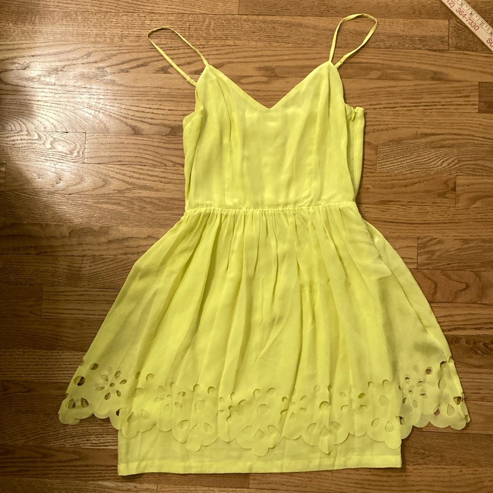 Greylin silky yellow dress